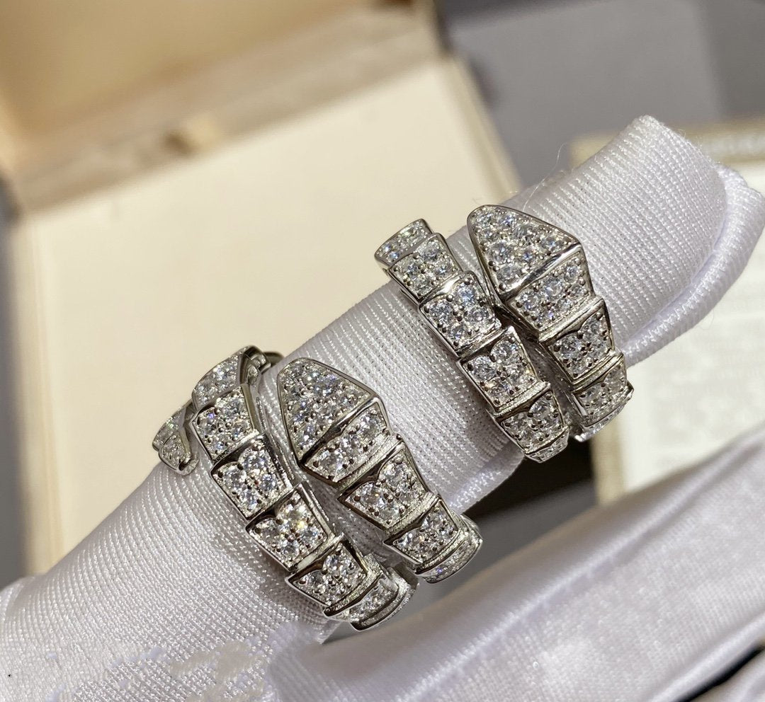 [⭐Mirelle]SERPENTI RING SILVER DIAMOND PAVED