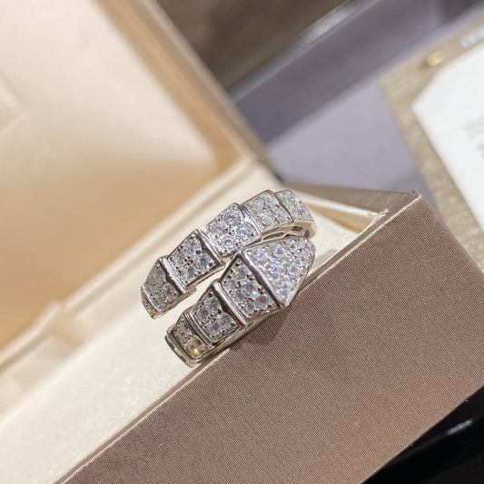 [⭐Mirelle]SERPENTI RING SILVER DIAMOND PAVED