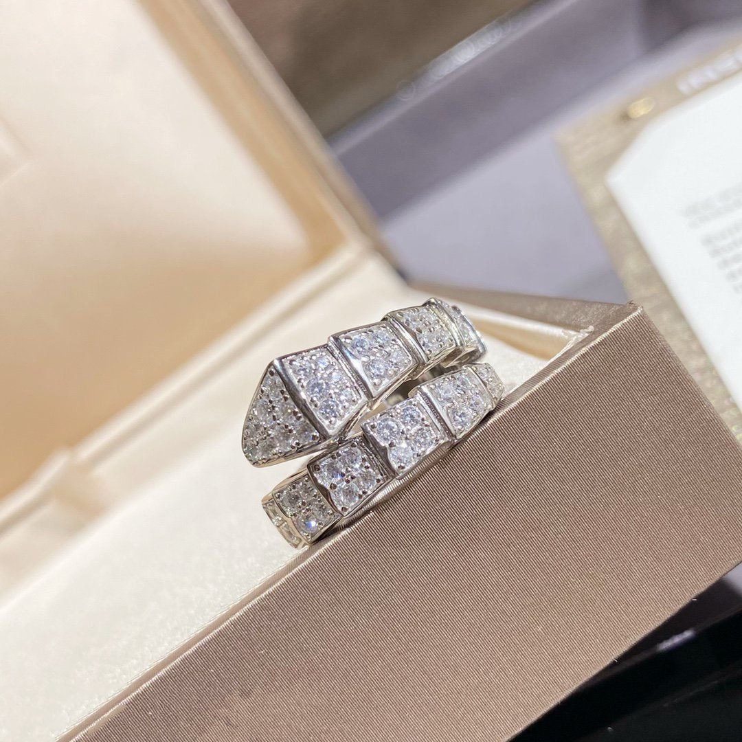 [⭐Mirelle]SERPENTI RING SILVER DIAMOND PAVED