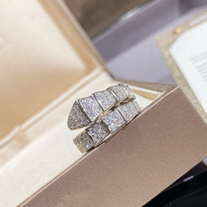 [⭐Mirelle]SERPENTI RING SILVER DIAMOND PAVED
