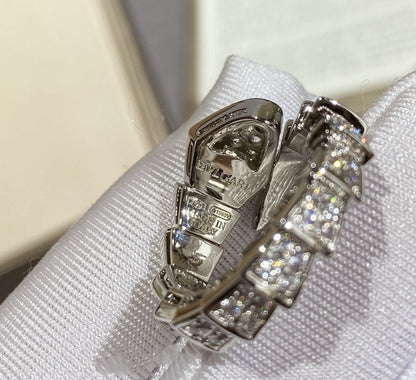 [⭐Mirelle]SERPENTI LARGE RING SILVER DIAMOND PAVED