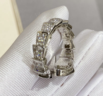 [⭐Mirelle]SERPENTI LARGE RING SILVER DIAMOND PAVED