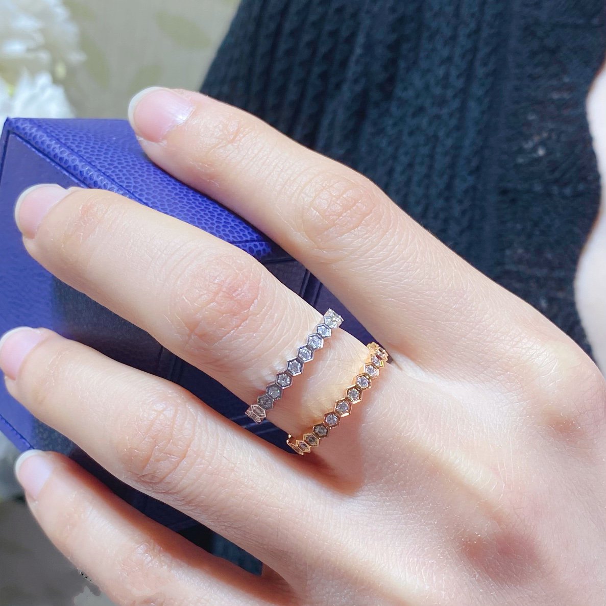 [⭐Mirelle]BEE LOVE DIAMOND PAVED SMALL RING