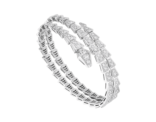 [⭐Mirelle]SERPENTI BRACELET SILVER DIAMOND DOUBLE ROW