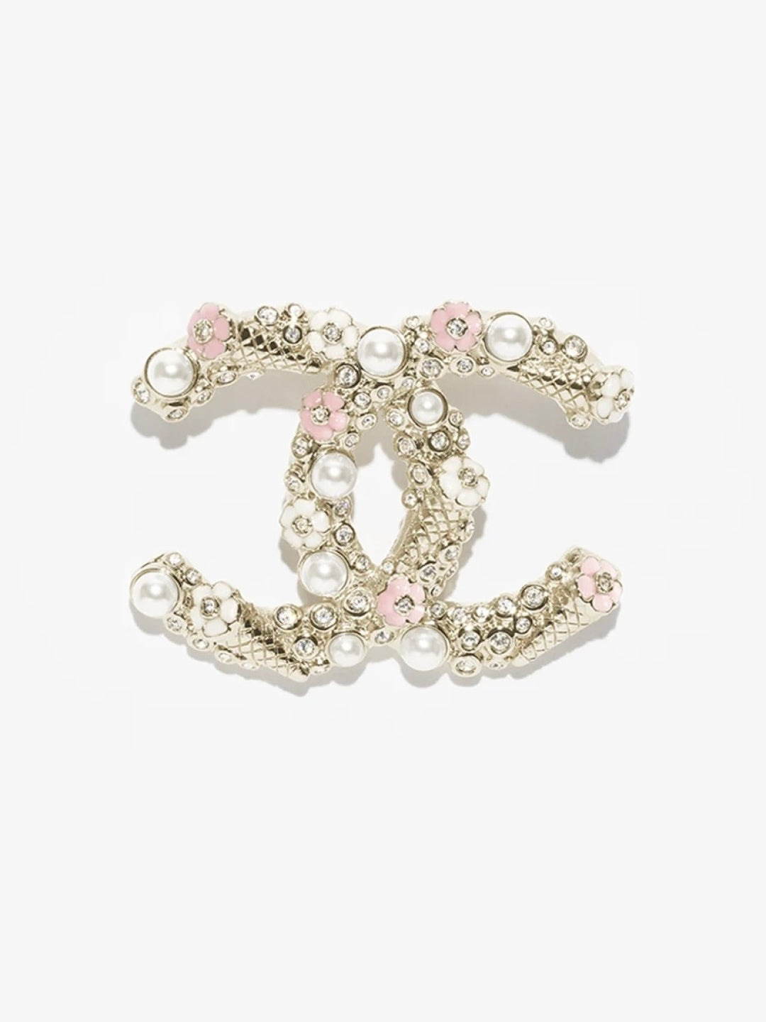 [⭐Mirelle]26C Pink-White Enamel Ice Cream Cone Double C Brooch
