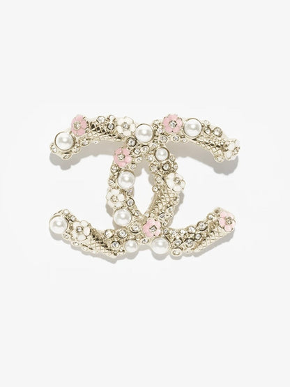 [⭐Mirelle]26C Pink-White Enamel Ice Cream Cone Double C Brooch