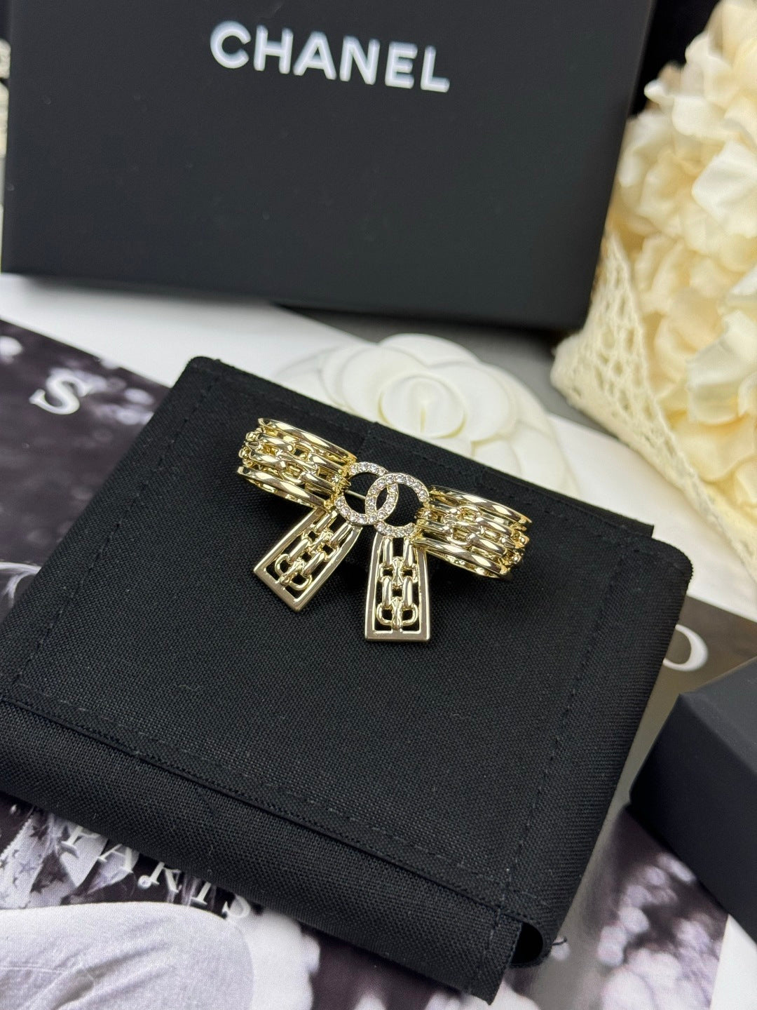 [⭐Mirelle]25K Hollow Bow Brooch