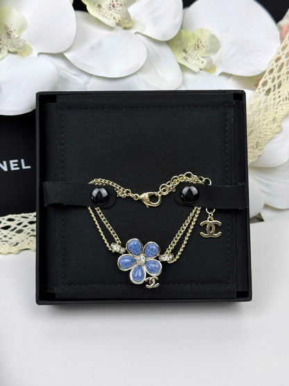 [⭐Mirelle]VOLTE New Blue Floral Double-Layer Bracelet