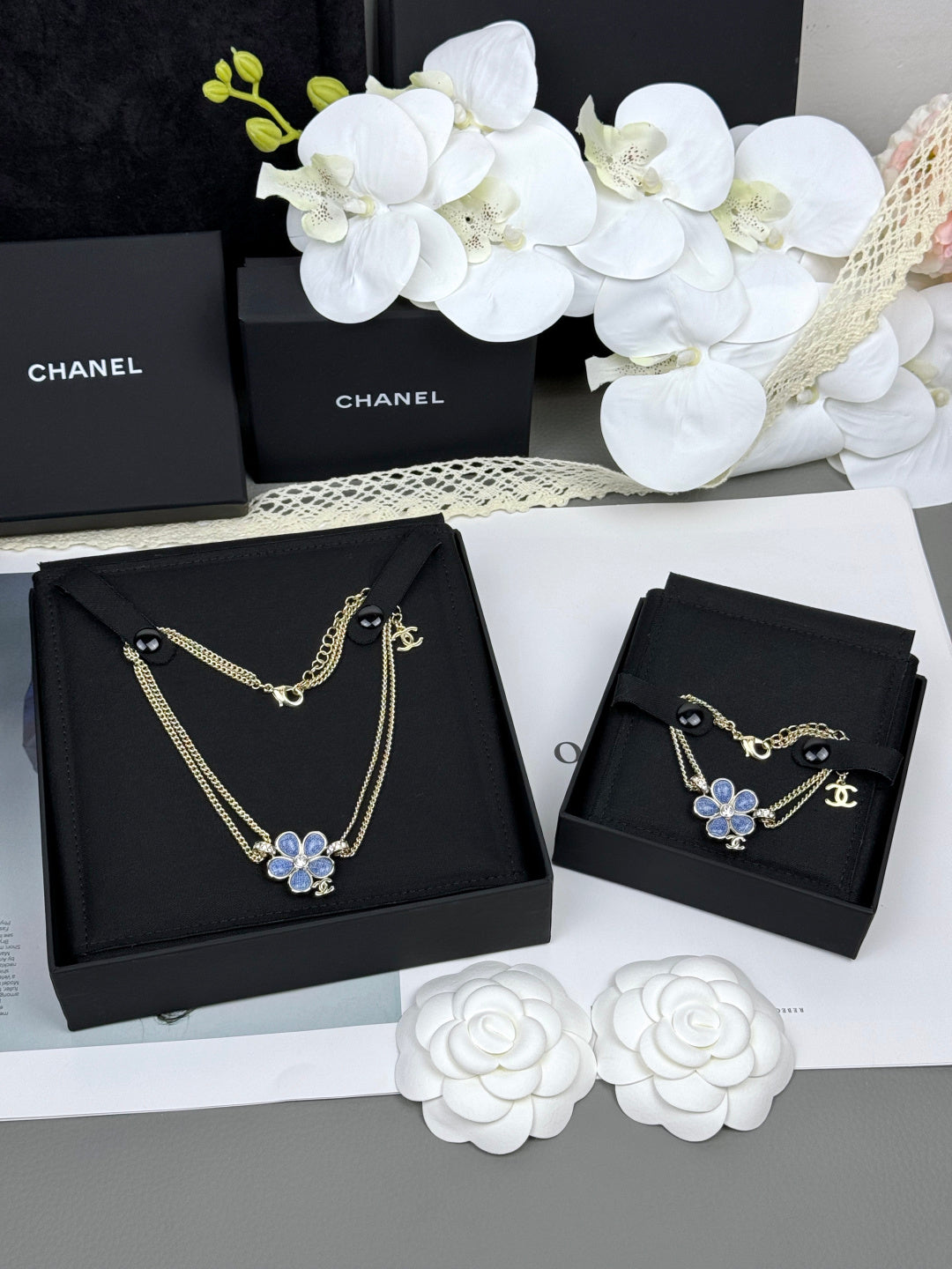 [⭐Mirelle]VOLTE New Blue Floral Double-Layer Bracelet