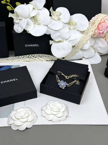 [⭐Mirelle]VOLTE New Blue Floral Double-Layer Bracelet