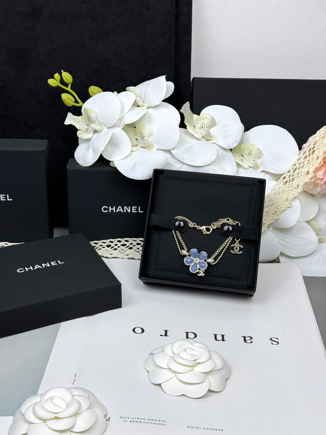[⭐Mirelle]VOLTE New Blue Floral Double-Layer Bracelet