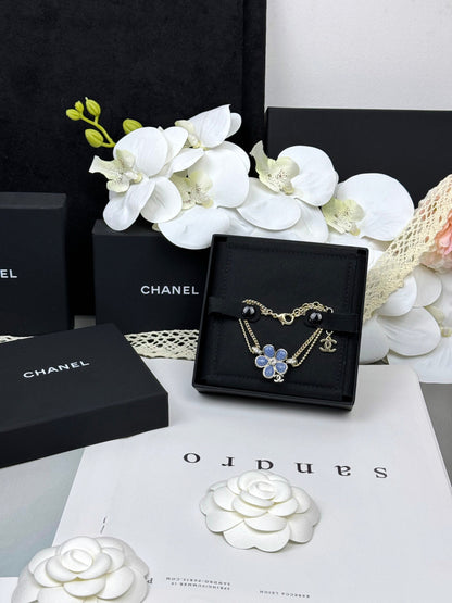 [⭐Mirelle]VOLTE New Blue Floral Double-Layer Bracelet