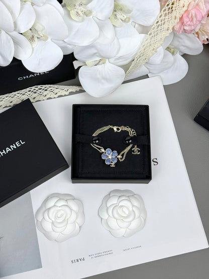 [⭐Mirelle]VOLTE New Blue Floral Double-Layer Bracelet