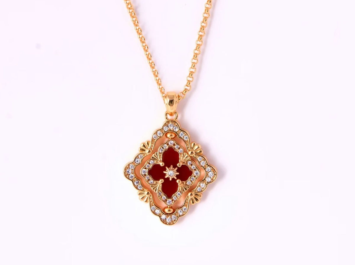 [⭐Mirelle] B.C.L ENAMEL ROTATING SINGLE-DIAMOND NECKLACE（Various colors）