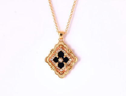 [⭐Mirelle] B.C.L ENAMEL ROTATING SINGLE-DIAMOND NECKLACE（Various colors）