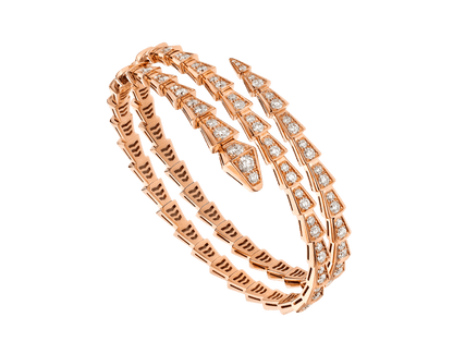 [⭐Mirelle]SERPENTI BRACELET PINK GOLD DIAMOND DOUBLE ROW