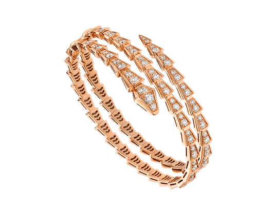 [⭐Mirelle]SERPENTI BRACELET PINK GOLD DIAMOND DOUBLE ROW