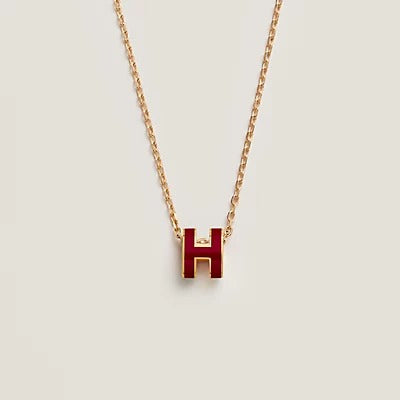 [⭐Mirelle]HM CLIC RED ENAMEL GOLD NECKLACE