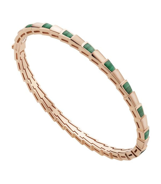 [⭐Mirelle]SERPENTI BRACELET PINK GOLD MALACHITE