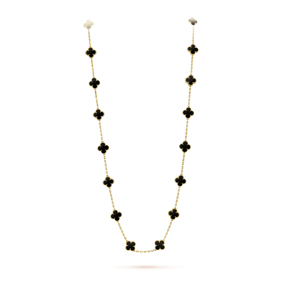 [⭐Mirelle]CLOVER 20 MOTIFS ONYX NECKLACE