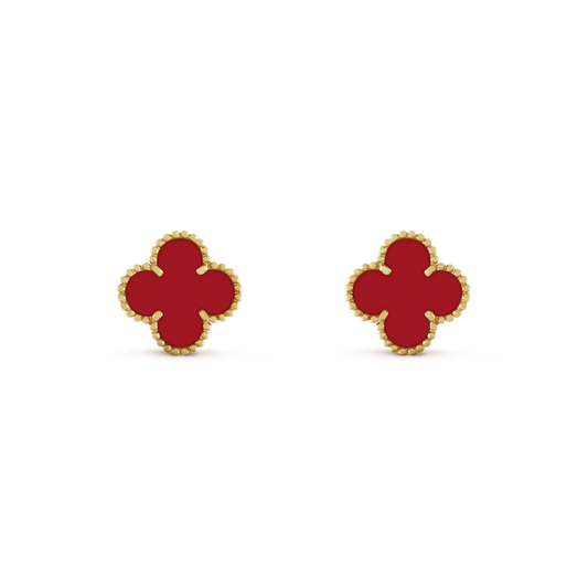[⭐Mirelle]CLOVER MINI 9.5MM CARNELIAN EARRINGS