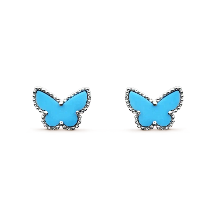 [⭐Mirelle]BUTTERFLY TURQUOISE EARRINGS SILVER