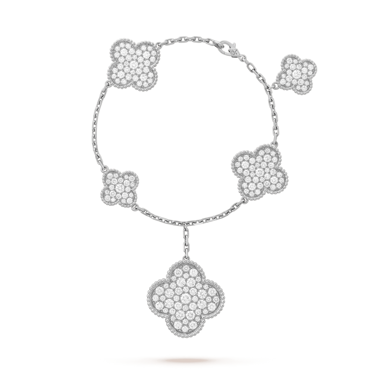 [⭐Mirelle]CLOVER 6 MOTIFS SILVER DIAMOND BRACELET