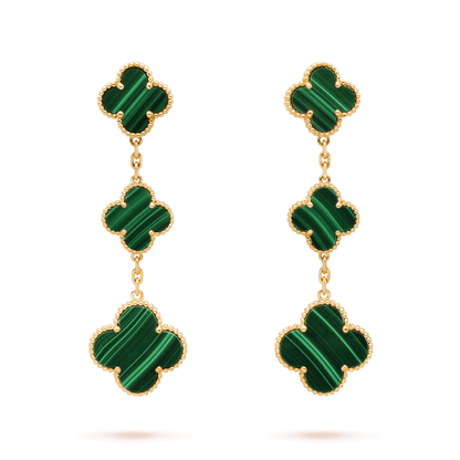 [⭐Mirelle]CLOVER MALACHITE 3 MOTIFS GOLD