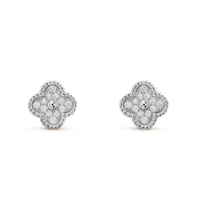 [⭐Mirelle]CLOVER MINI DIAMOND STUD EARRINGS