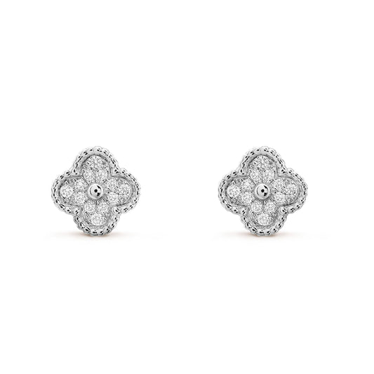 [⭐Mirelle]CLOVER MINI DIAMOND STUD EARRINGS