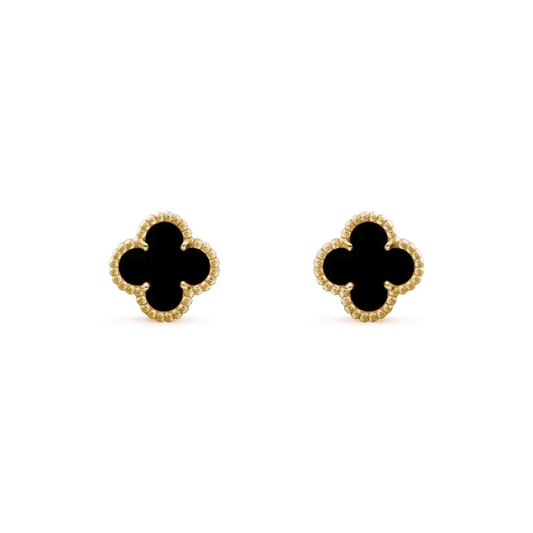 [⭐Mirelle]CLOVER MINI 9.5MM BLACK MOP EARRINGS