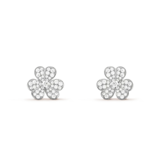 [⭐Mirelle]CLOVER COMOS DIAMOND EARRINGS SILVER