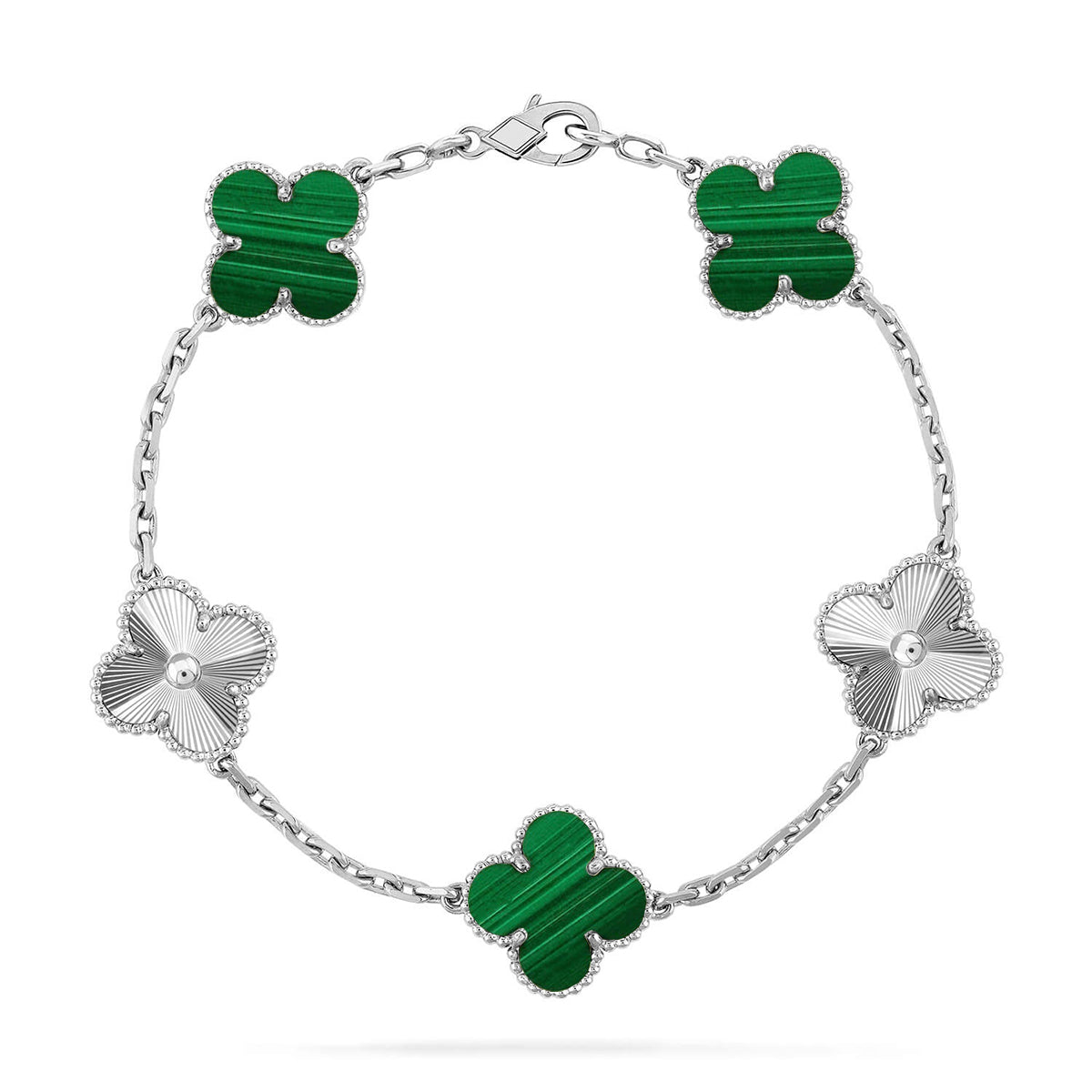[⭐Mirelle] CLOVER 5 MOTIF MALACHITE BRACELET COLLECTION