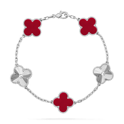 [⭐Mirelle] CLOVER 5 MOTIF RED CORNELIAN BRACELET COLLECTION
