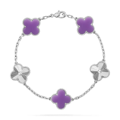 [⭐Mirelle]CLOVER 5 MOTIF LIGHT PURPLE BRACELET COLLECTION