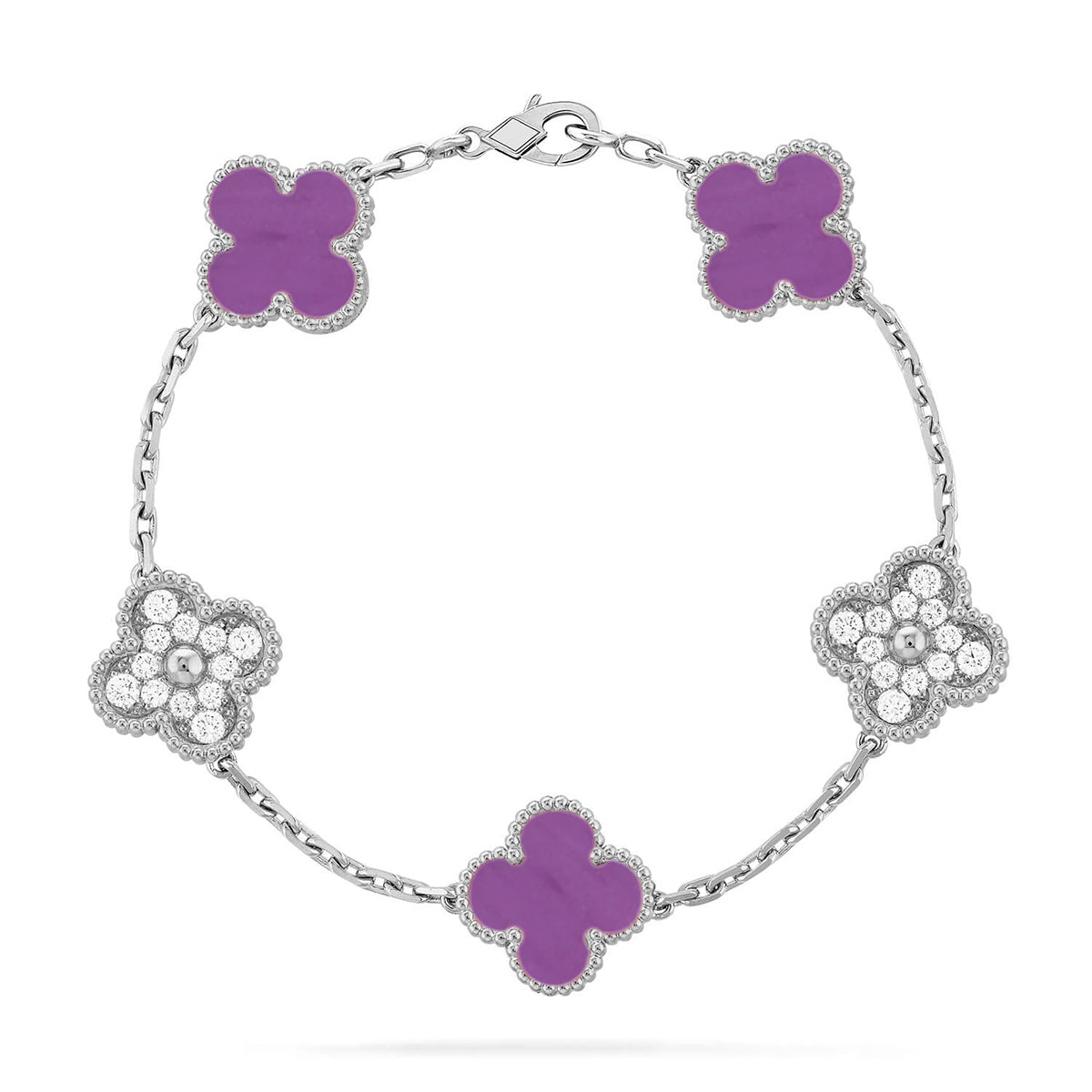 [⭐Mirelle] CLOVER 5 MOTIF VIOLET BRACELET COLLECTION