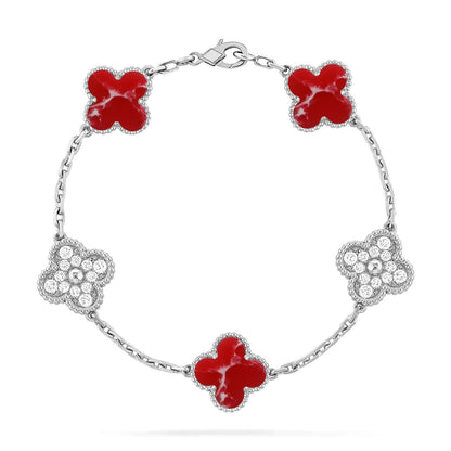 [⭐Mirelle]CLOVER 5 MOTIF RED PATTERN BRACELET COLLECTION