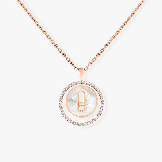 [⭐Mirelle]Demo MOVE 1 DIAMOND WHITE MOTHER OF PEARL PINK GOLD DIAMOND NECKLACE