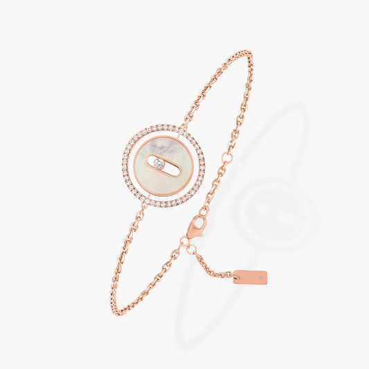 [⭐Mirelle]Demo MOVE WHITE MOTHER OF PEARL PINK GOLD DIAMOND BRACELET