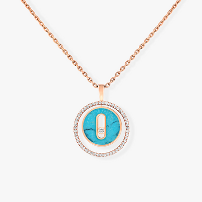 [⭐Mirelle]Demo MOVE 1 DIAMOND TURQUOISE PINK GOLD DIAMOND NECKLACE