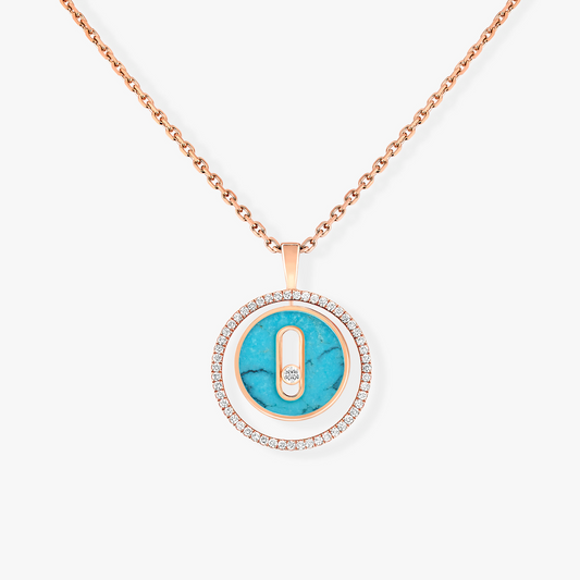 [⭐Mirelle]Demo MOVE 1 DIAMOND TURQUOISE PINK GOLD DIAMOND NECKLACE