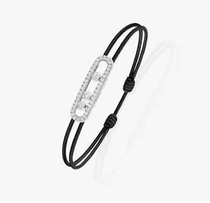 [⭐Mirelle]Messika Care(s) pink cord pavé bracelet