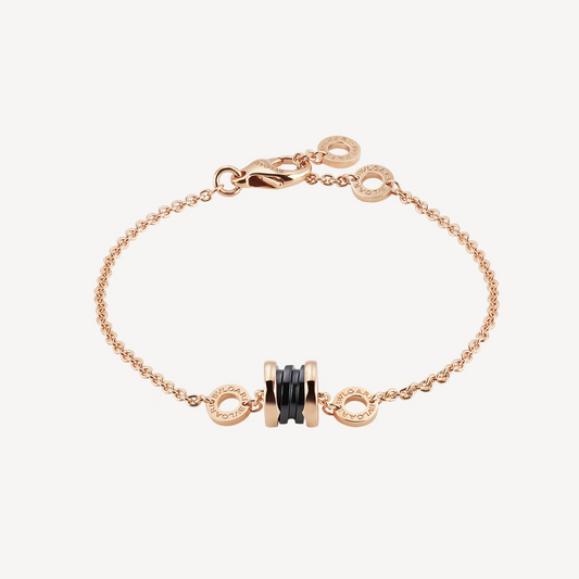 [⭐Mirelle]ZERO 1 SOFT PINK GOLD AND BLACK CERAMIC BRACELET
