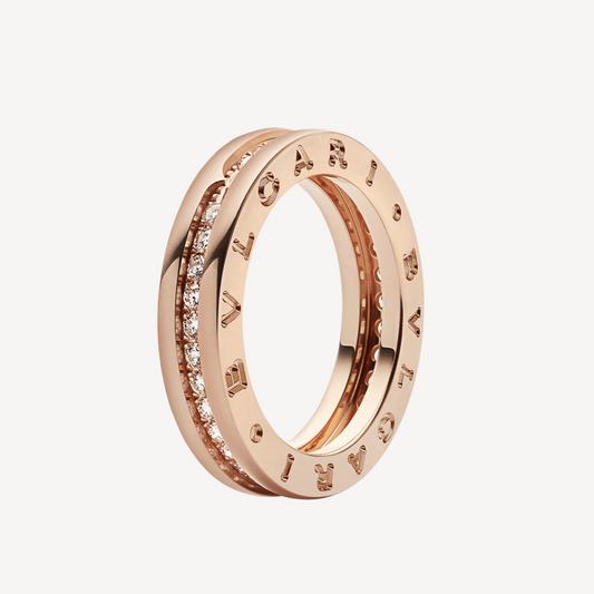 [⭐Mirelle]ZERO 1 ONE-BAND PAVED DIAMONDS ON THE SPIRAL RING