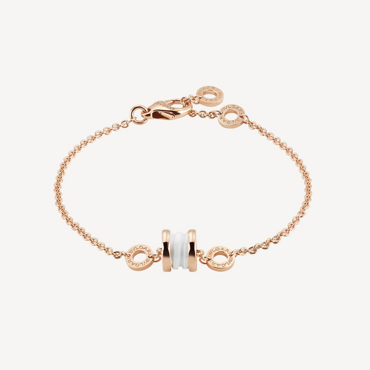 [⭐Mirelle]ZERO 1 SOFT PINK GOLD AND WHITE CERAMIC BRACELET