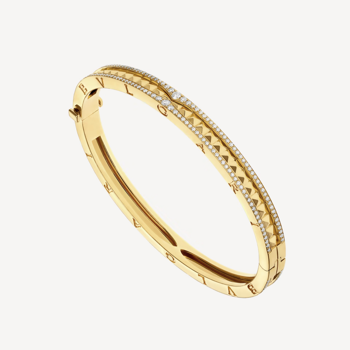 [⭐Mirelle]ZERO 1 SPIRAL AND PAVED DIAMOND GOLD BRACELET