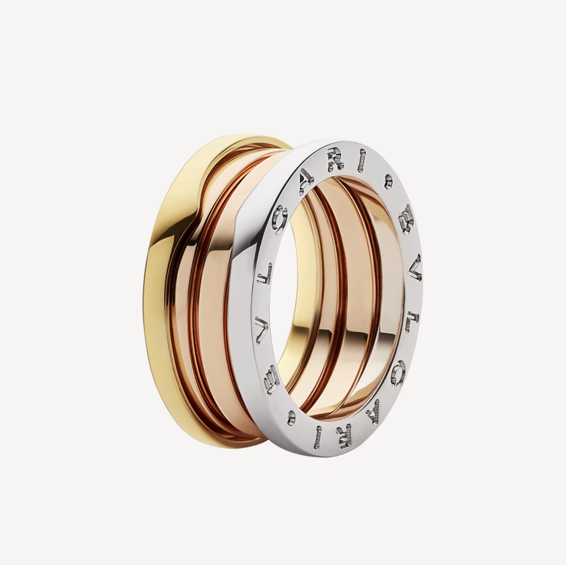 [⭐Mirelle]ZERO 1 THREE-BAND ROSE WHITE AND YELLOW RING