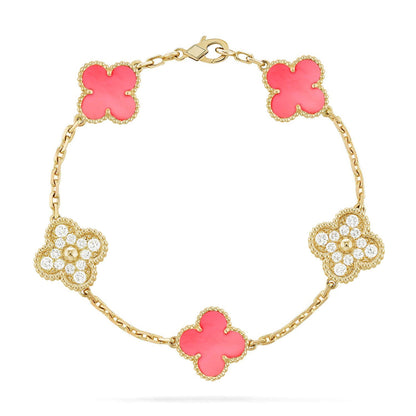 [⭐Mirelle] CLOVER 5 MOTIFS  PINK MOP BRACELET COLLECTION