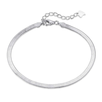 [Mirelle Jewelry]Flat Snake Bone Chain Blade Necklace