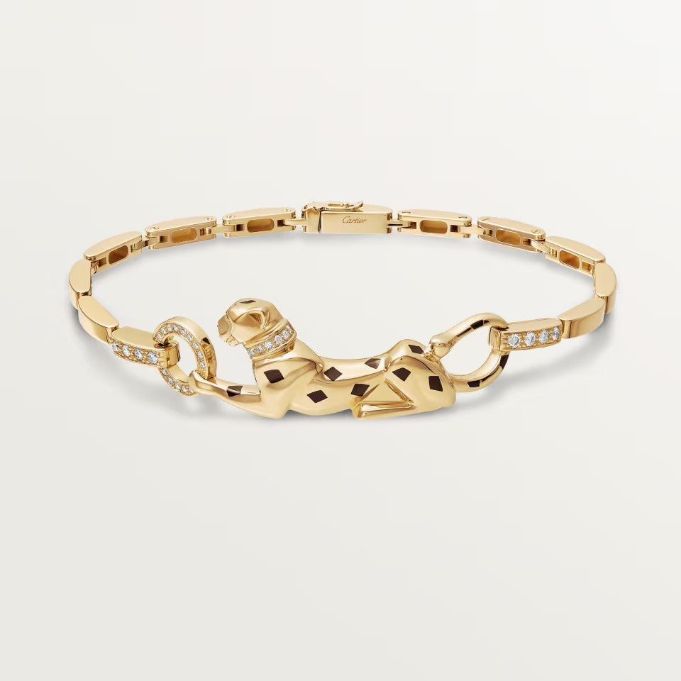[⭐Mirelle]PANTHERE HALF DIAMOND ON CHAIN BRACELET